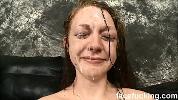 Skinny slut cries after b. face fucking and slapping