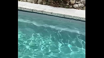 Angel Emily interracial anal sex at the pool