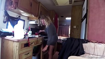 Blond wife hardcore banged in a camper