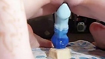 Teen's Cum Leaking from Pussy While Riding Bad Dragon Dildo