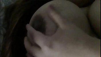 my gf touches her big boobs