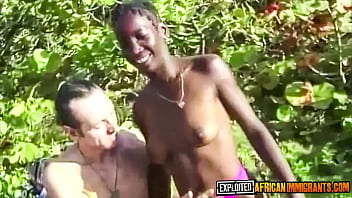 Exploited Native African Tribe Slut In OUTSIDE Interracial Safari
