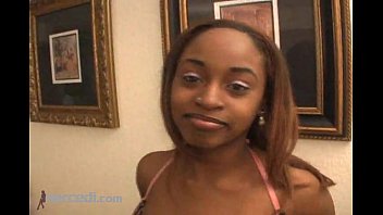 Ebony Entice Strips Down And Sucks Cock