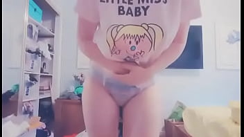 Cute diaper girl tease