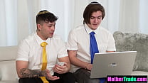 Virgin step sons have first time sex with step moms after bar mitzvah