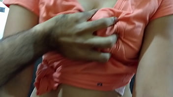 Indian gf boobs press and sex